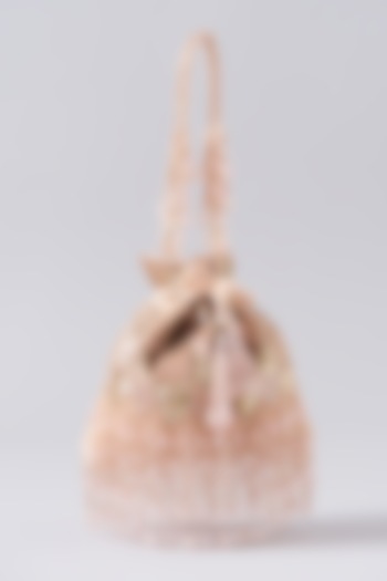 Pink Faux Suede & Velvet Hand Embroidered Clutch by EENA at Pernia's Pop Up Shop