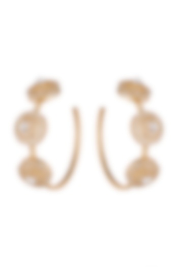 Gold Plated Cz Stone Earrings by AETEE