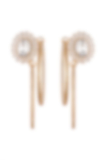 Gold Finish Cz Hoop Earrings by AETEE