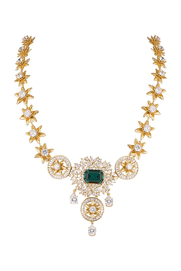 Gold Finish Cz Necklace by AETEE