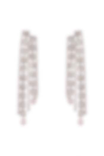 Gold Finish Cz & Pearl Earrings by AETEE at Pernia's Pop Up Shop