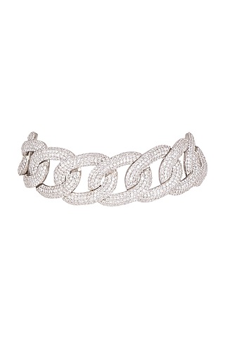 White Rhodium Finish Cz Necklace by AETEE