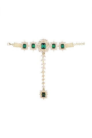 Gold Finish Cz Hand Harness by AETEE