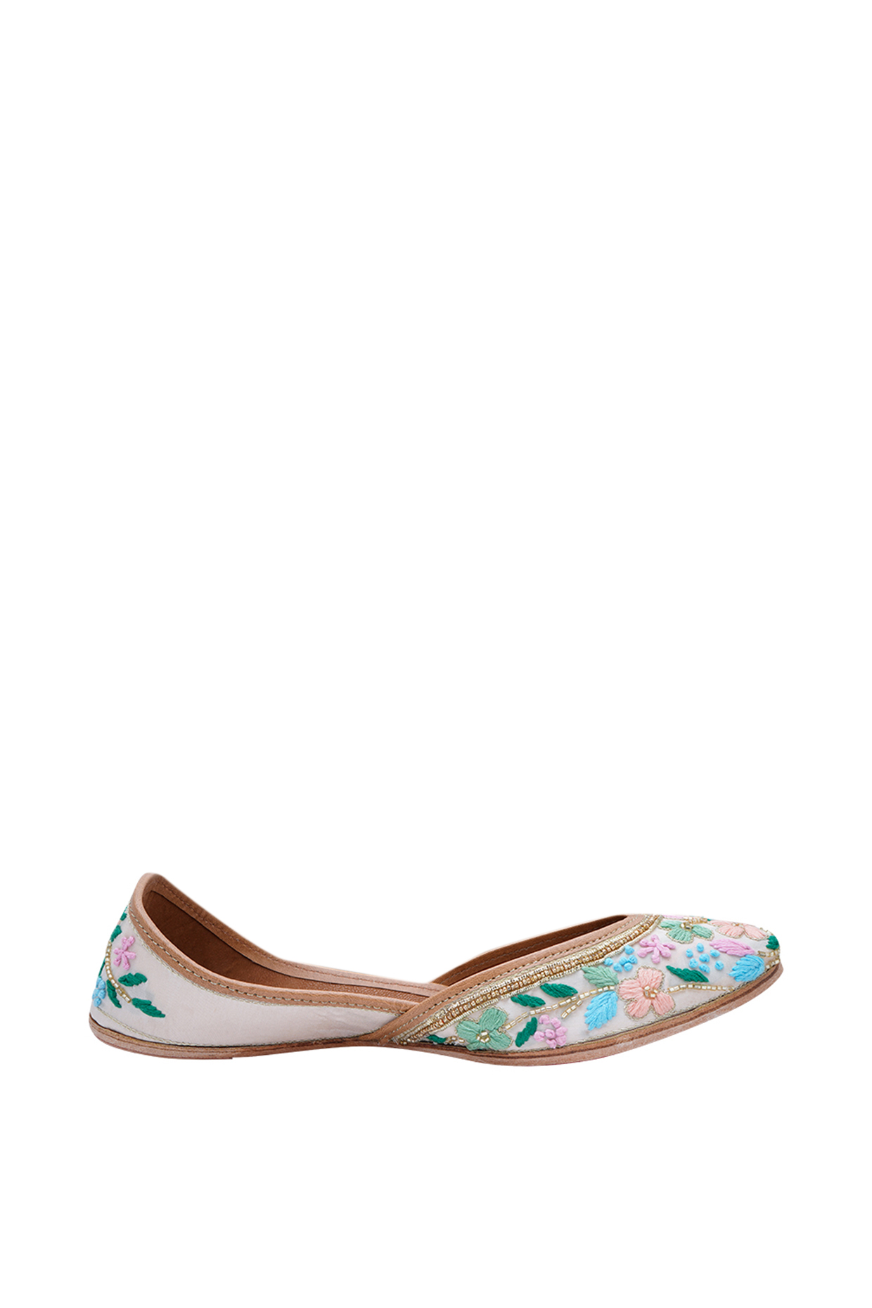 Multi-Colored Floral Juttis by EHZI at Pernia's Pop Up Shop