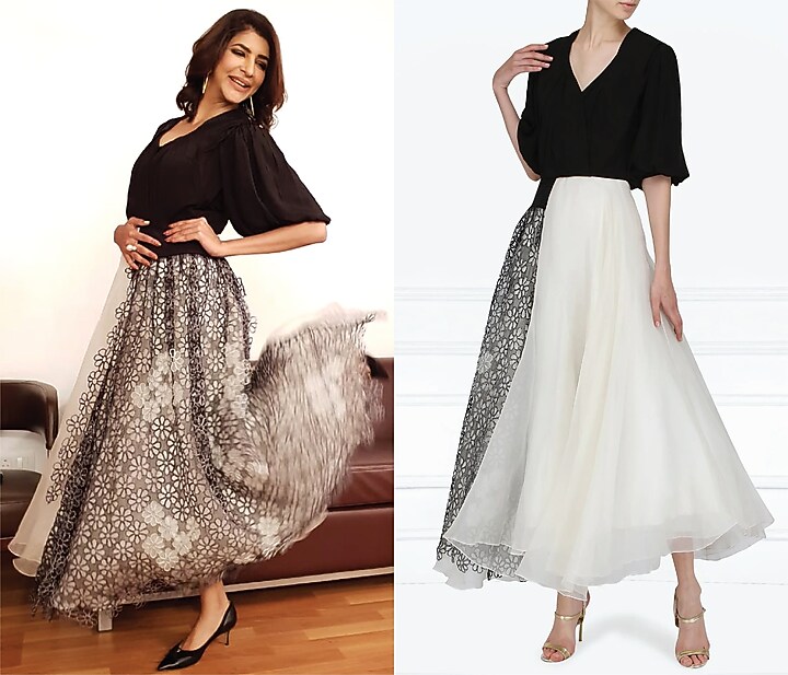 Black and white asymmetrical bouffant gown available only at Pernia's Pop Up Shop.