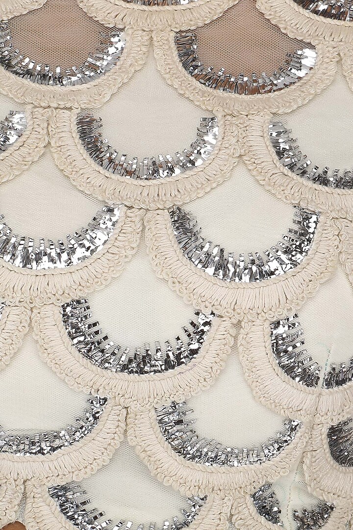 Off white embroidered lehenga set available only at Pernia's Pop Up Shop.