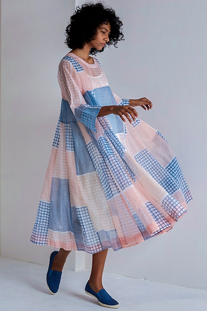 Multi Colored Kota Doriya Dress Design by EKA at Pernia's Pop Up Shop 2023