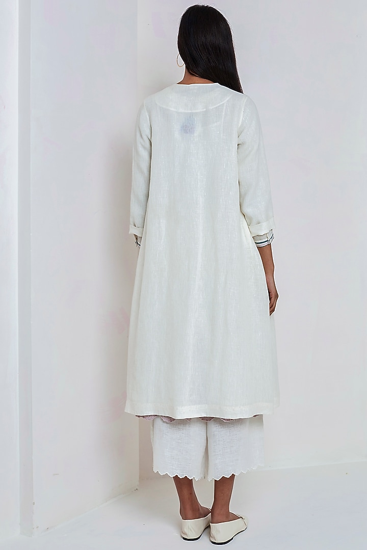 White Embroidered Over Vacation Dress by EKA at Pernia's Pop Up Shop
