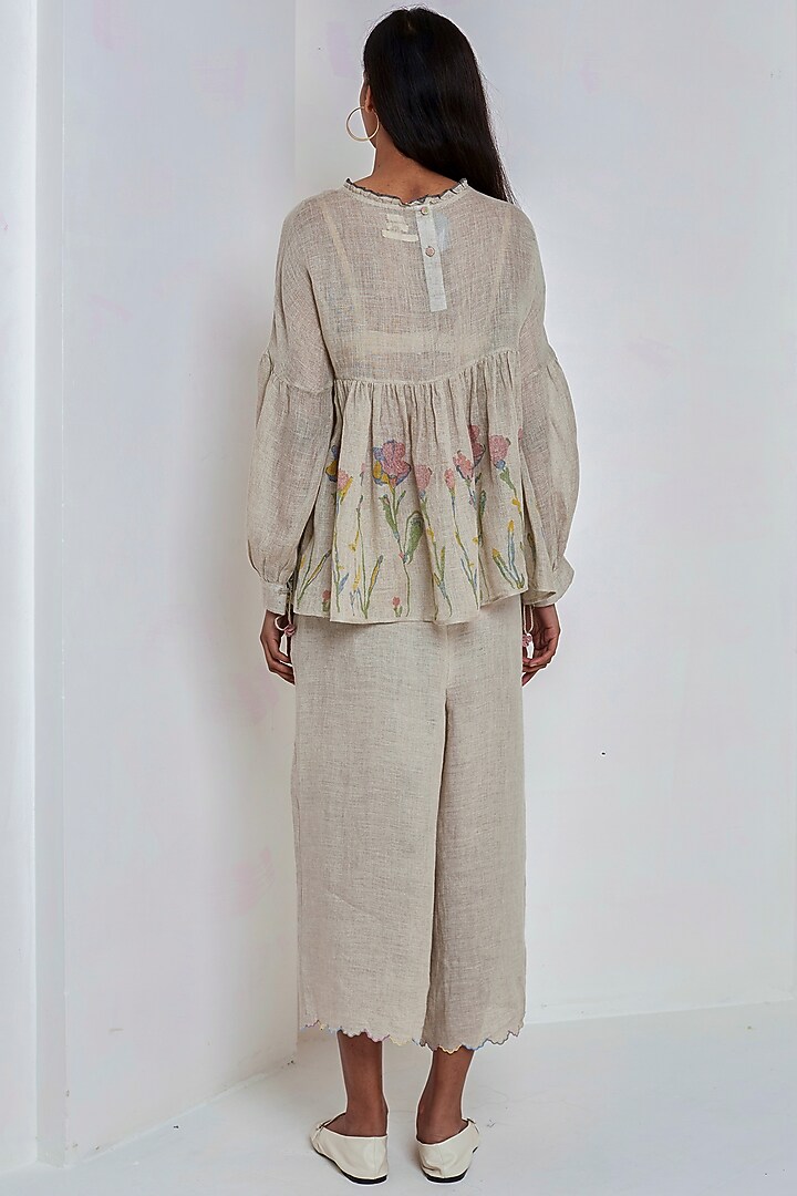Beige Top With Cotton Silk Lining by EKA at Pernia's Pop Up Shop