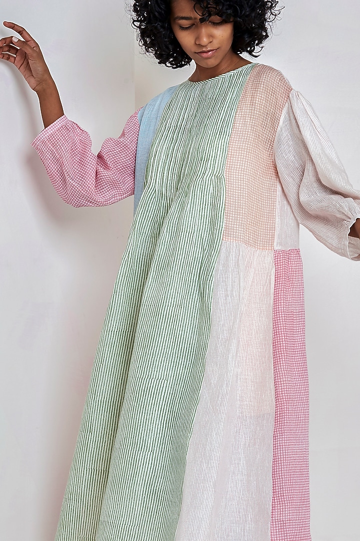 Multi Colored Patchwork Printed Vacation Dress by EKA at Pernia's Pop Up Shop
