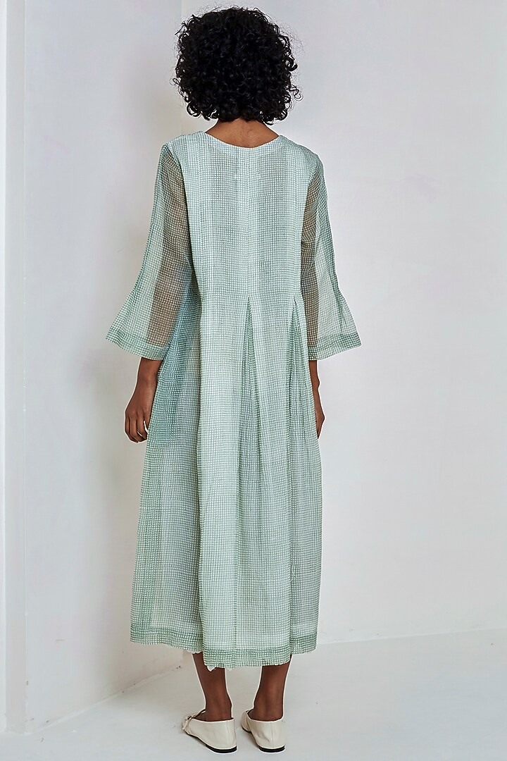 Mint Green Block Printed Vacation Dress by EKA at Pernia's Pop Up Shop