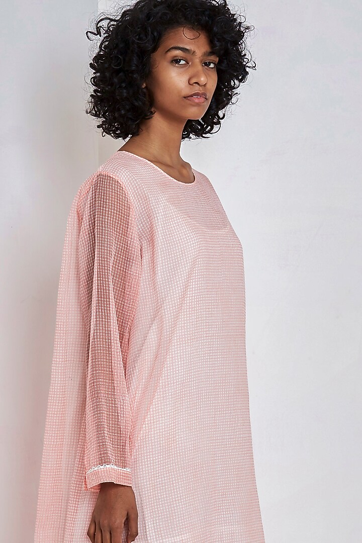 Pink Block Printed Summer Dress by EKA at Pernia's Pop Up Shop