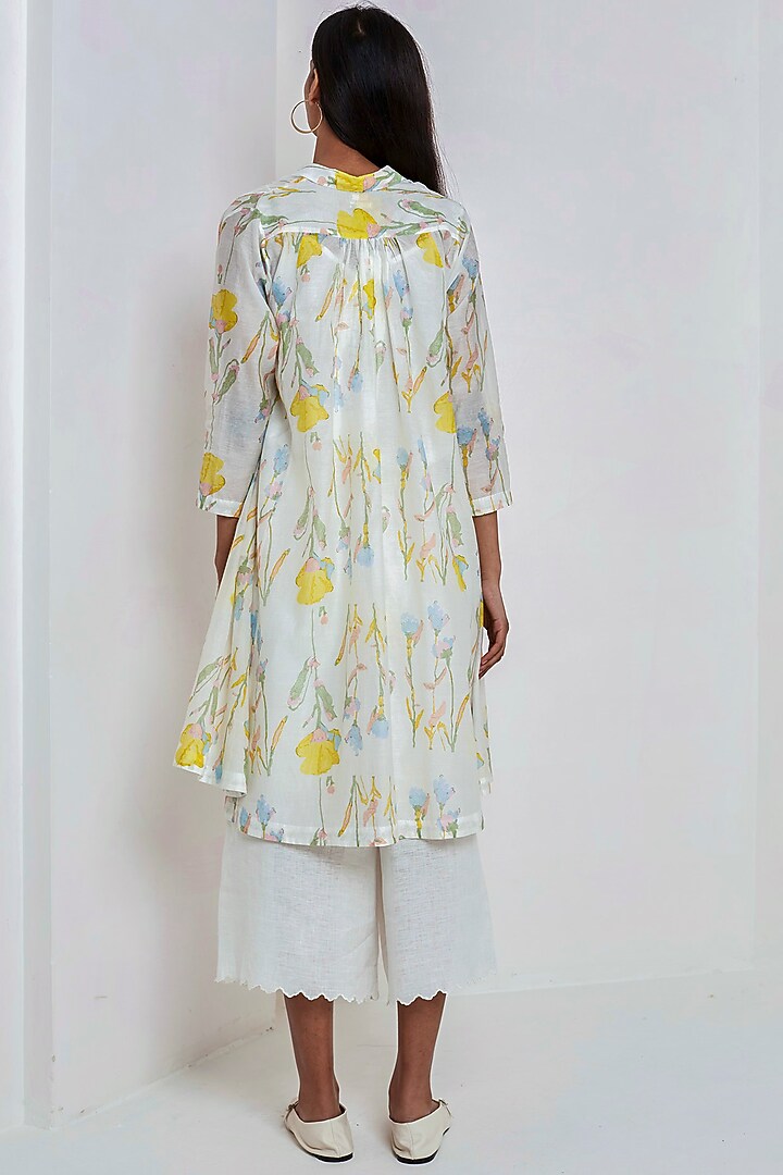 White Block Printed Vacation Dress by EKA at Pernia's Pop Up Shop