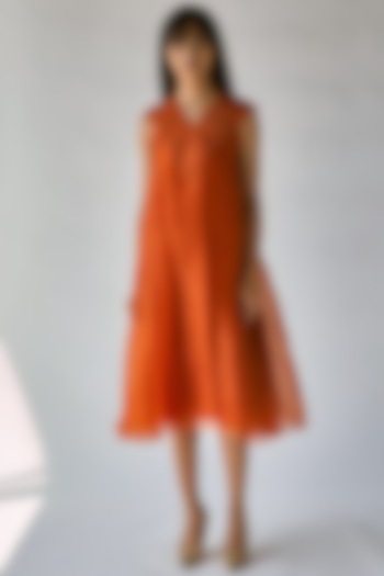 Orange Dress With Lining by Ek Katha