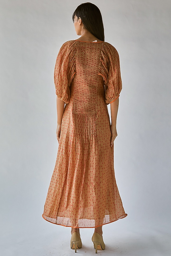 Orange Printed Maxi Vacation Dress by Ek Katha at Pernia's Pop Up Shop