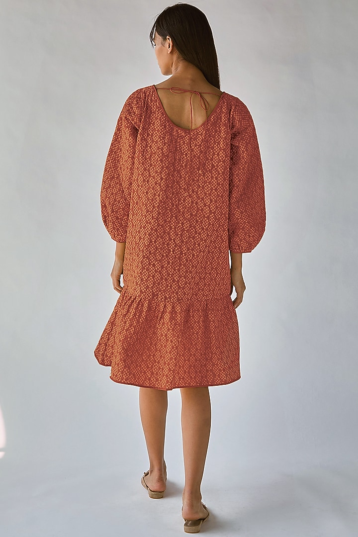Orange Printed Boxy Vacation Dress by Ek Katha at Pernia's Pop Up Shop