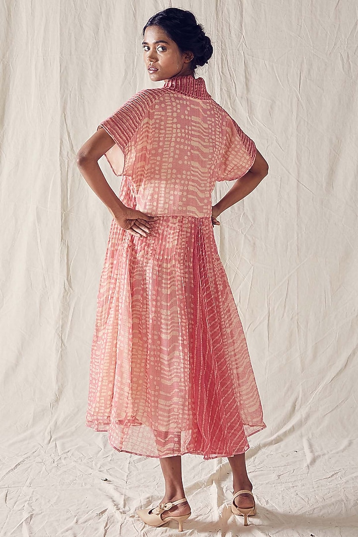 Light Red Printed Summer Dress by Ek Katha at Pernia's Pop Up Shop