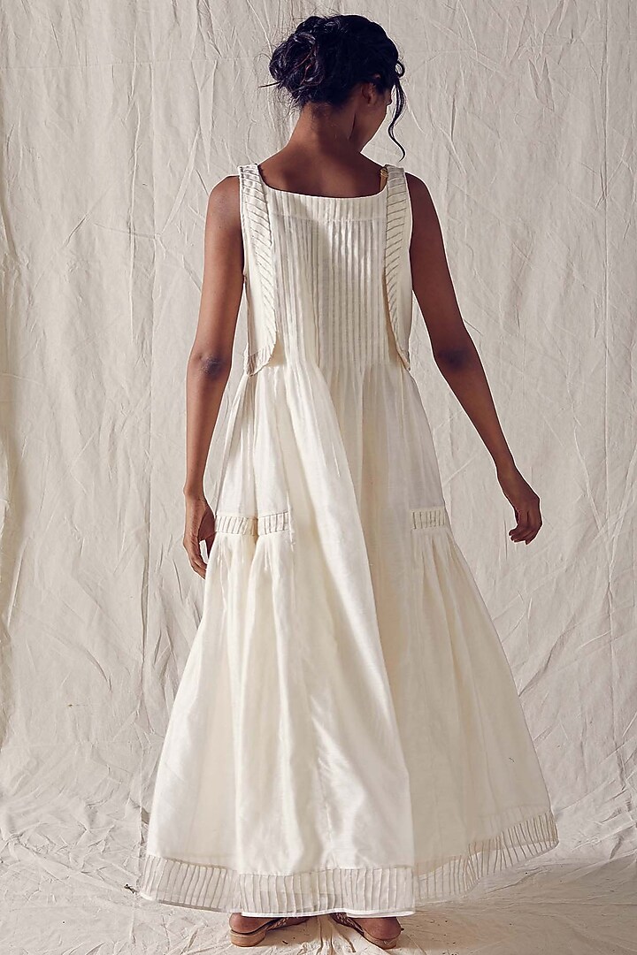 Ivory Silk Cotton Summer Dress by Ek Katha at Pernia's Pop Up Shop