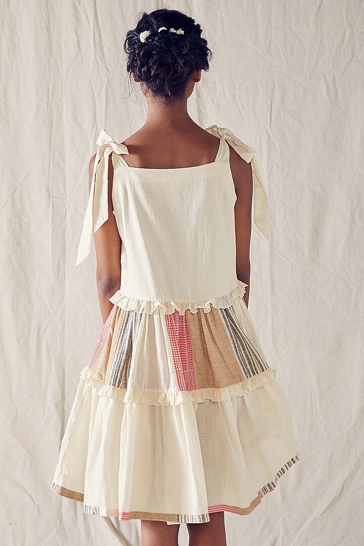 Ivory Organic Cotton Flared Knee-Length Summer Dress by Ek Katha at Pernia's Pop Up Shop
