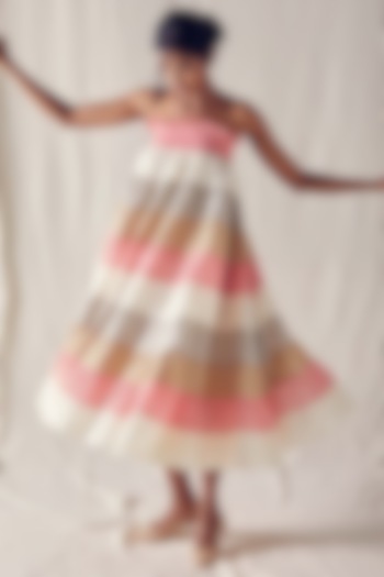 Multi-Colored Organic Cotton Dress by Ek Katha