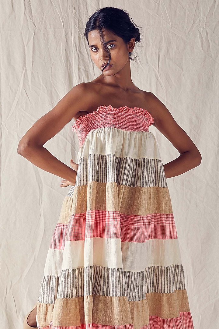 Multi-Colored Organic Cotton Summer Dress by Ek Katha at Pernia's Pop Up Shop