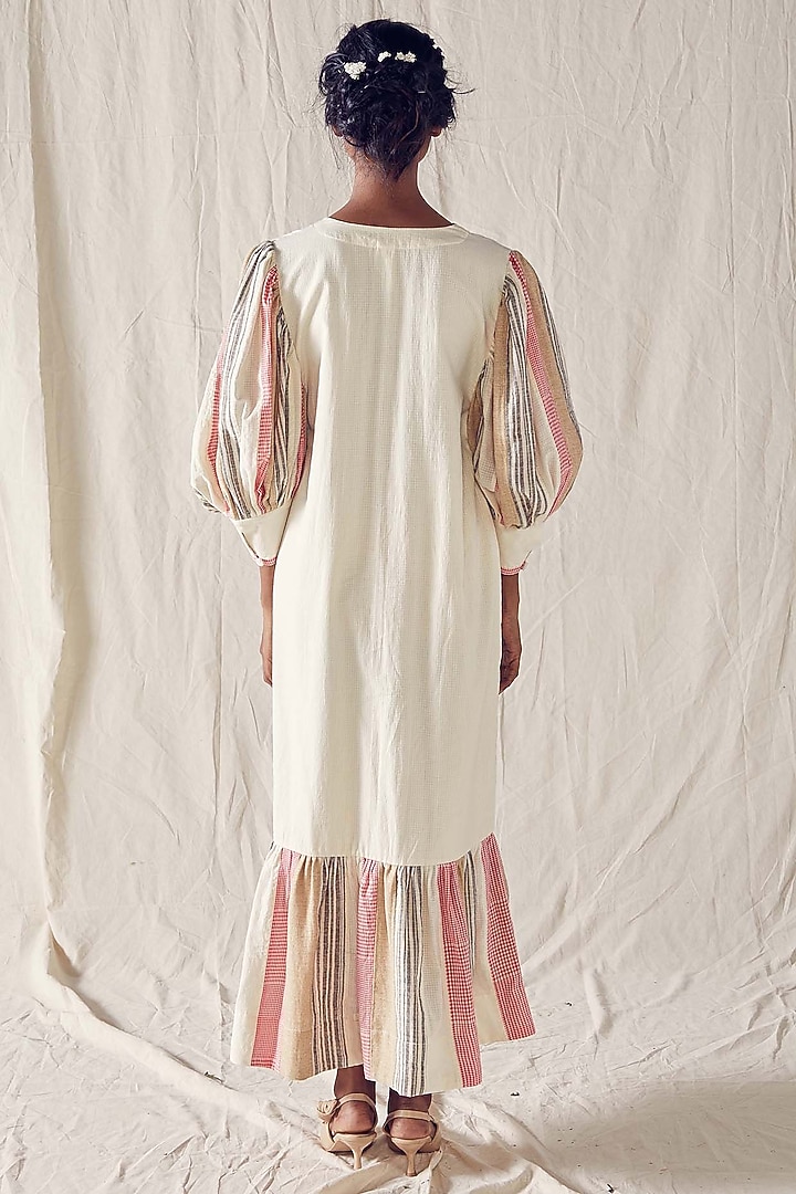 Ivory Khadi Cotton Summer Dress by Ek Katha at Pernia's Pop Up Shop