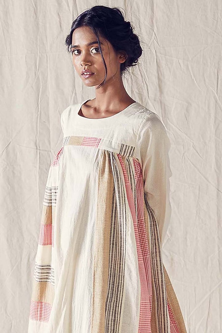 Ivory Khadi Cotton & Organic Cotton Summer Dress by Ek Katha at Pernia's Pop Up Shop