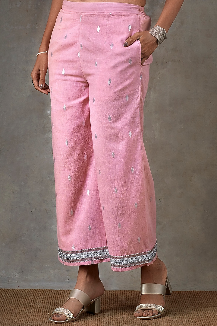 Powder Pink Cotton Kurta Set by Ekanya at Pernia's Pop Up Shop