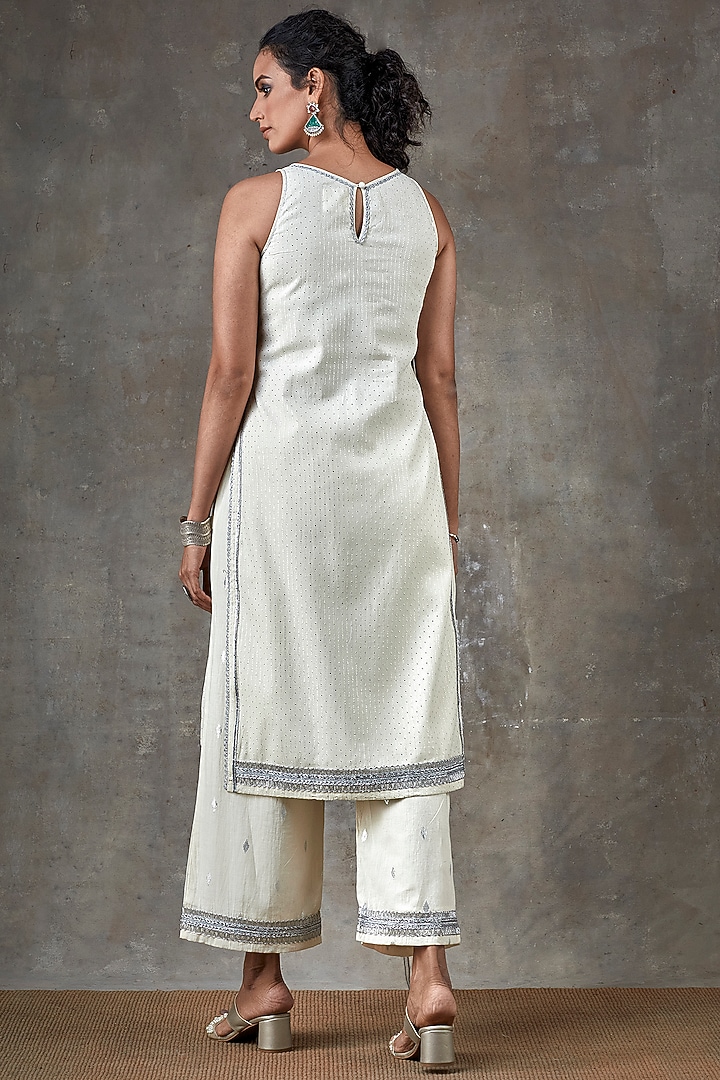 Ecru Cotton Kurta Set by Ekanya at Pernia's Pop Up Shop