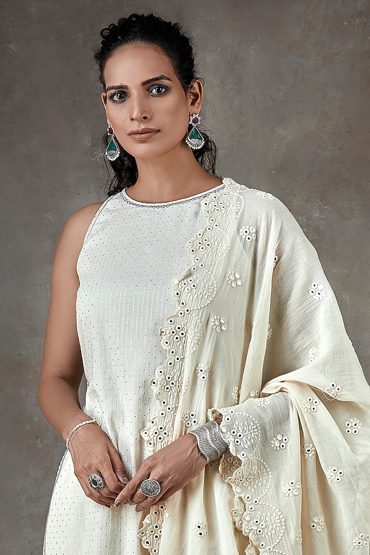 Ecru Cotton Kurta Set by Ekanya at Pernia's Pop Up Shop