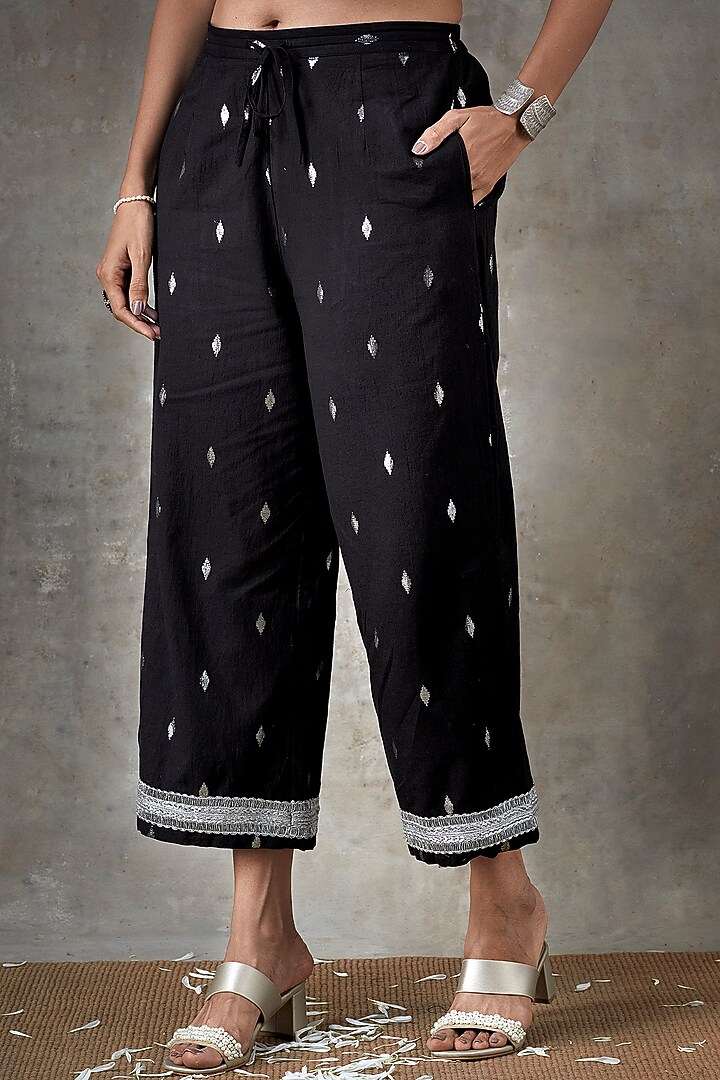 Black Cotton Kurta Set by Ekanya at Pernia's Pop Up Shop