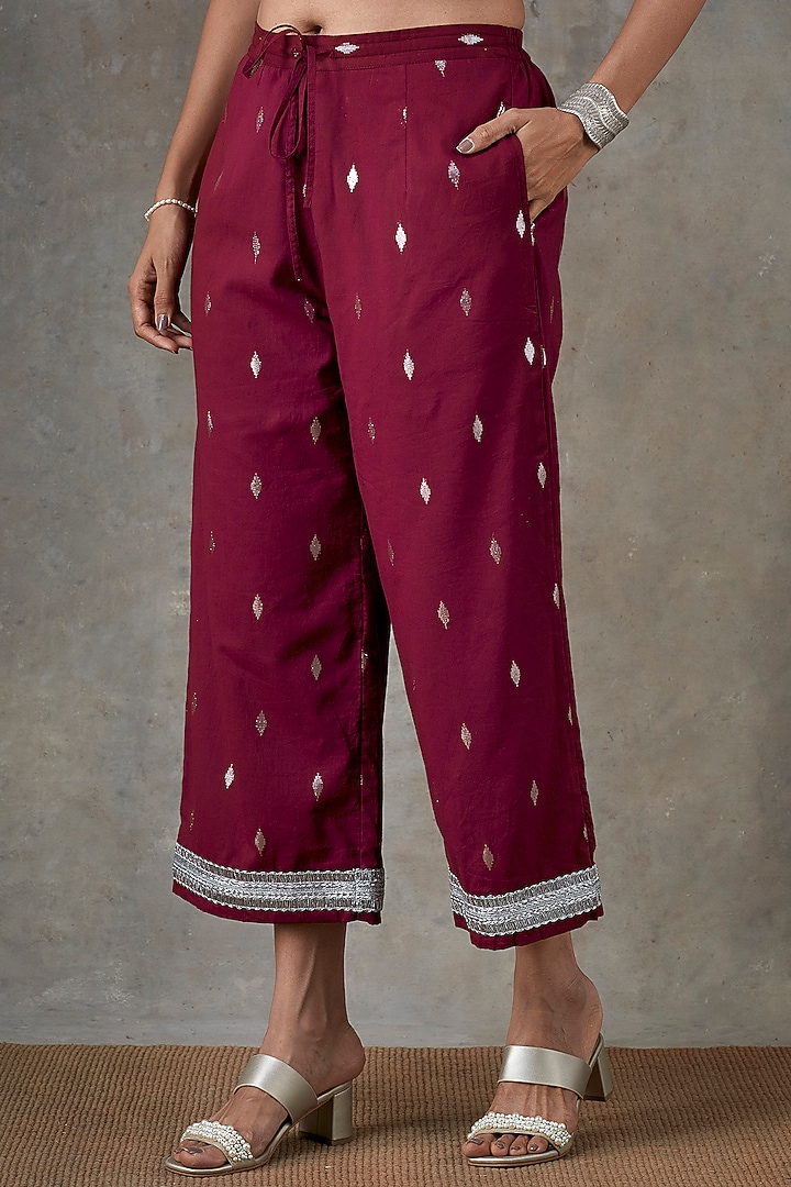 Wine Cotton Kurta Set by Ekanya at Pernia's Pop Up Shop