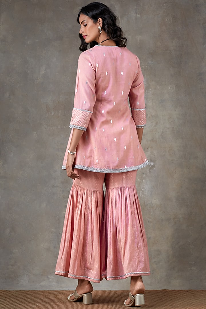 Light Pink Cotton Sharara Set by Ekanya at Pernia's Pop Up Shop