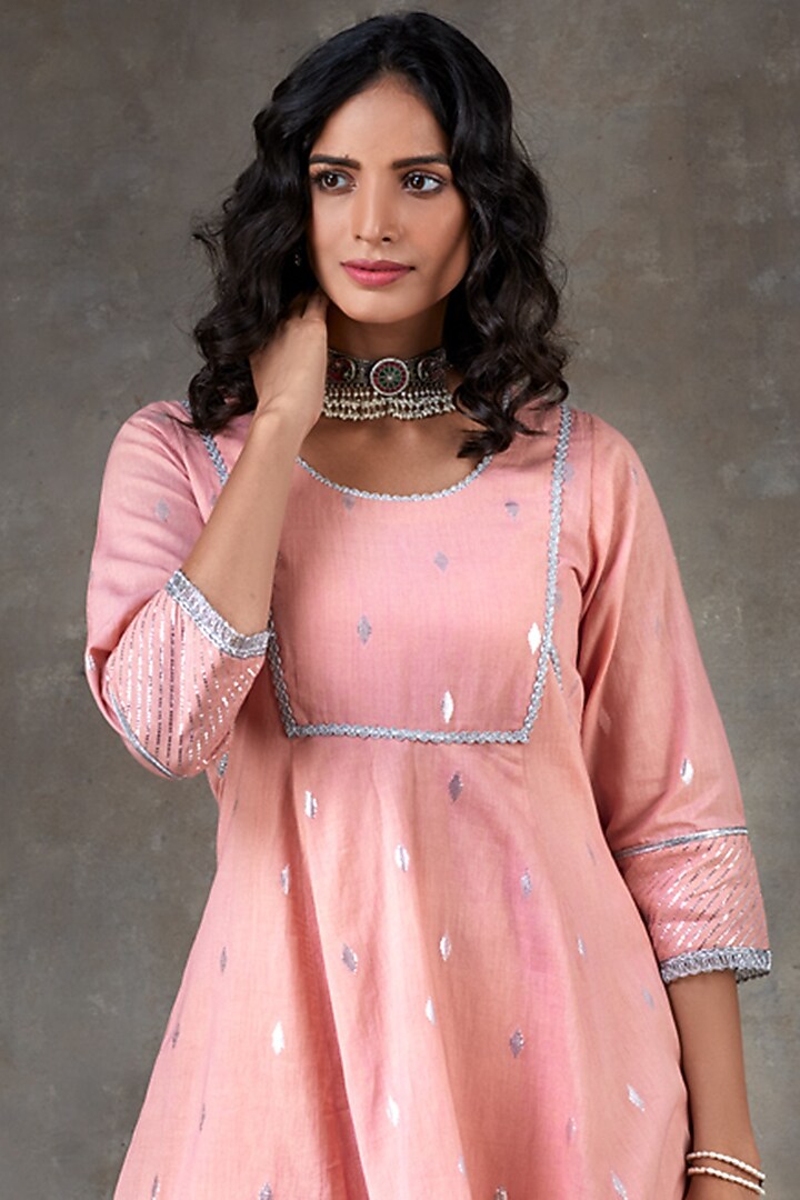 Light Pink Cotton Sharara Set by Ekanya at Pernia's Pop Up Shop