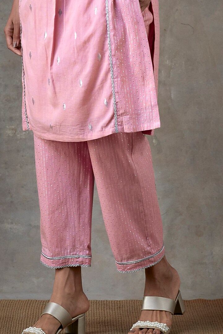 Light Pink Cotton Kurta Set by Ekanya at Pernia's Pop Up Shop