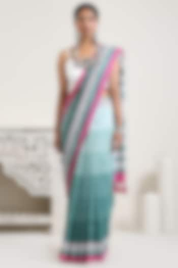 Green Printed Saree by Ekanya at Pernia's Pop Up Shop