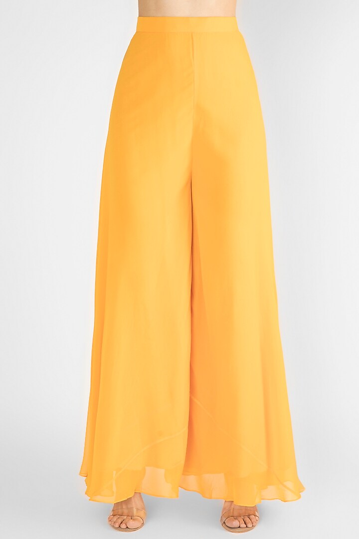 Yellow Embroidered Wedding Sharara Set by Ekru by Ekta and Ruchira at Pernia's Pop Up Shop