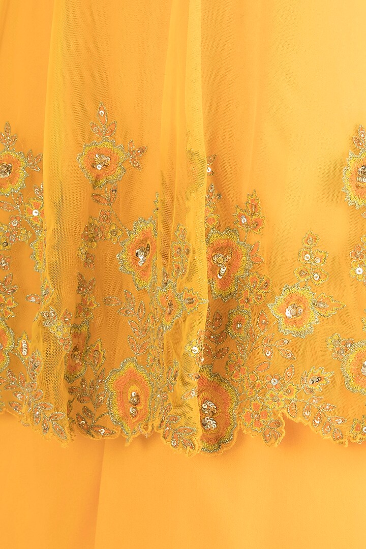Yellow Embroidered Wedding Sharara Set by Ekru by Ekta and Ruchira at Pernia's Pop Up Shop