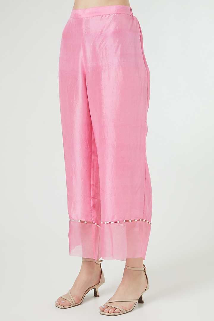Pink Embroidered Kurta Set by Ekta Singh at Pernia's Pop Up Shop