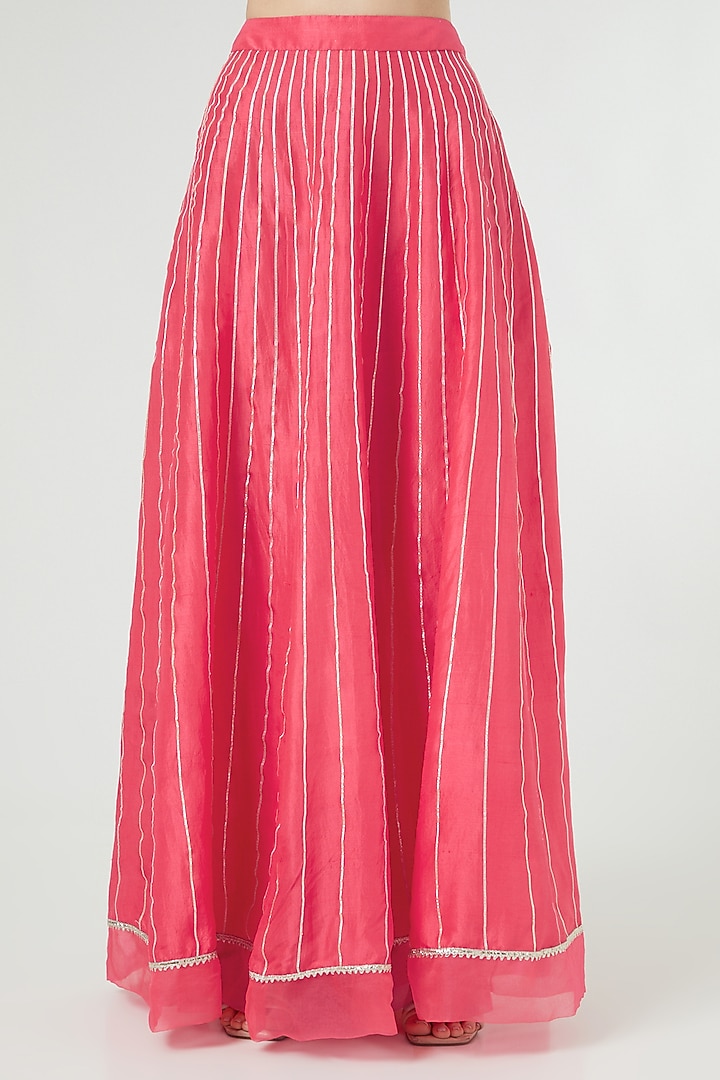 Coral Red Organza Bridal Sharara Set by Ekta Singh at Pernia's Pop Up Shop
