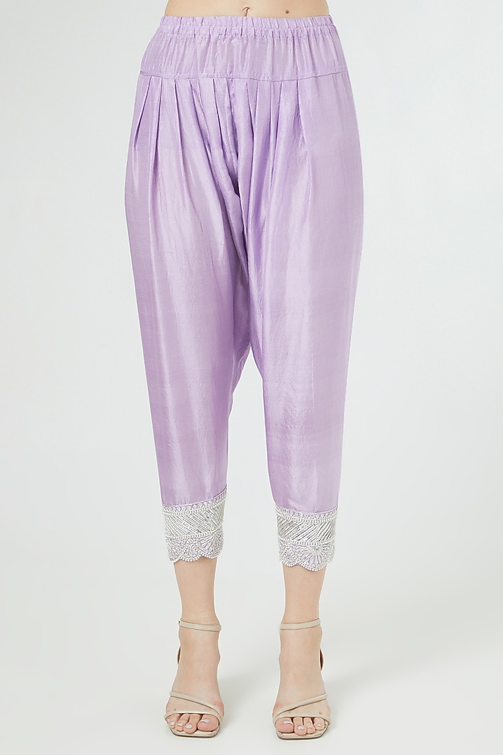 Lilac Embroidered Pakistani Kurta Set by Ekta Singh at Pernia's Pop Up Shop