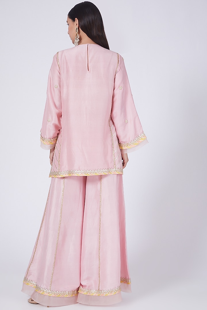 Pink Gota Embroidered Wedding Sharara Set by Ekta Singh at Pernia's Pop Up Shop