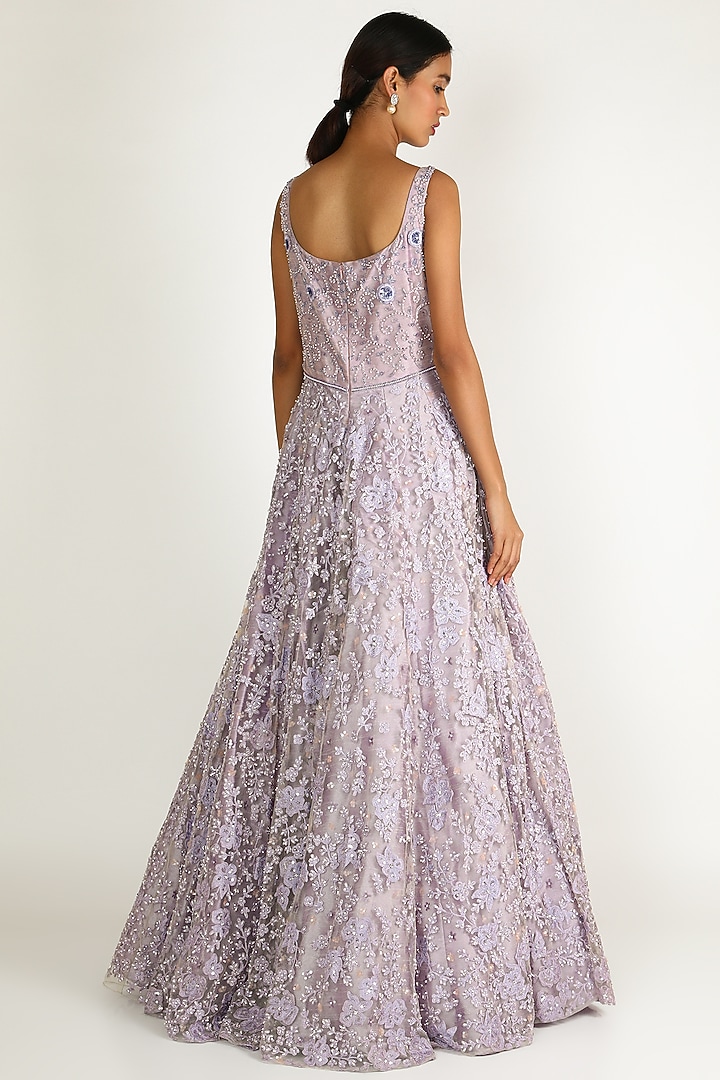 Lilac Pearl Embroidered Engagement Gown by Sonal at Pernia's Pop Up Shop