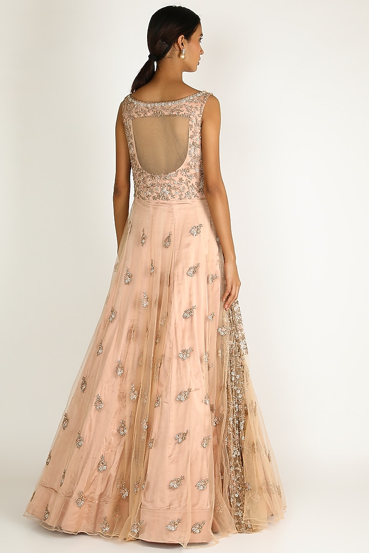 Peach Pearl Embroidered Wedding Gown by Sonal at Pernia's Pop Up Shop