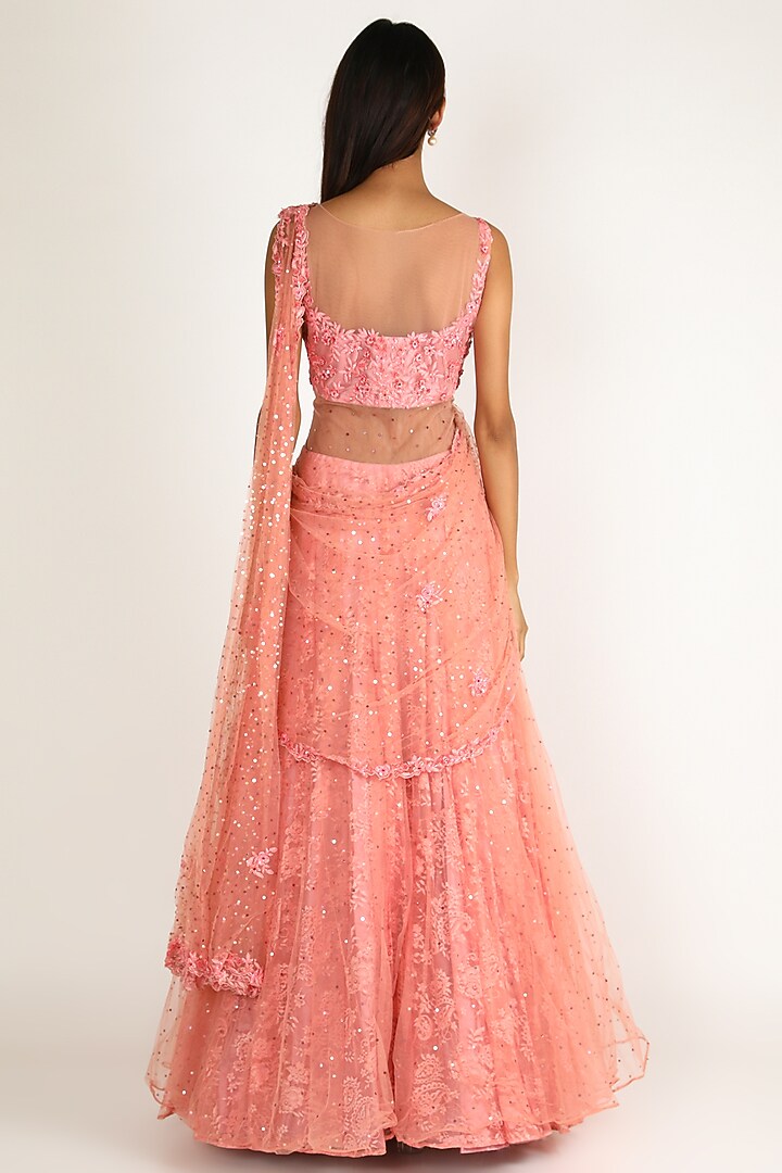Pink Hand Embroidered Engagement Gown by Sonal at Pernia's Pop Up Shop