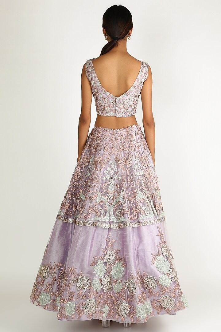 Lilac Embroidered Wedding Lehenga Set by Sonal at Pernia's Pop Up Shop