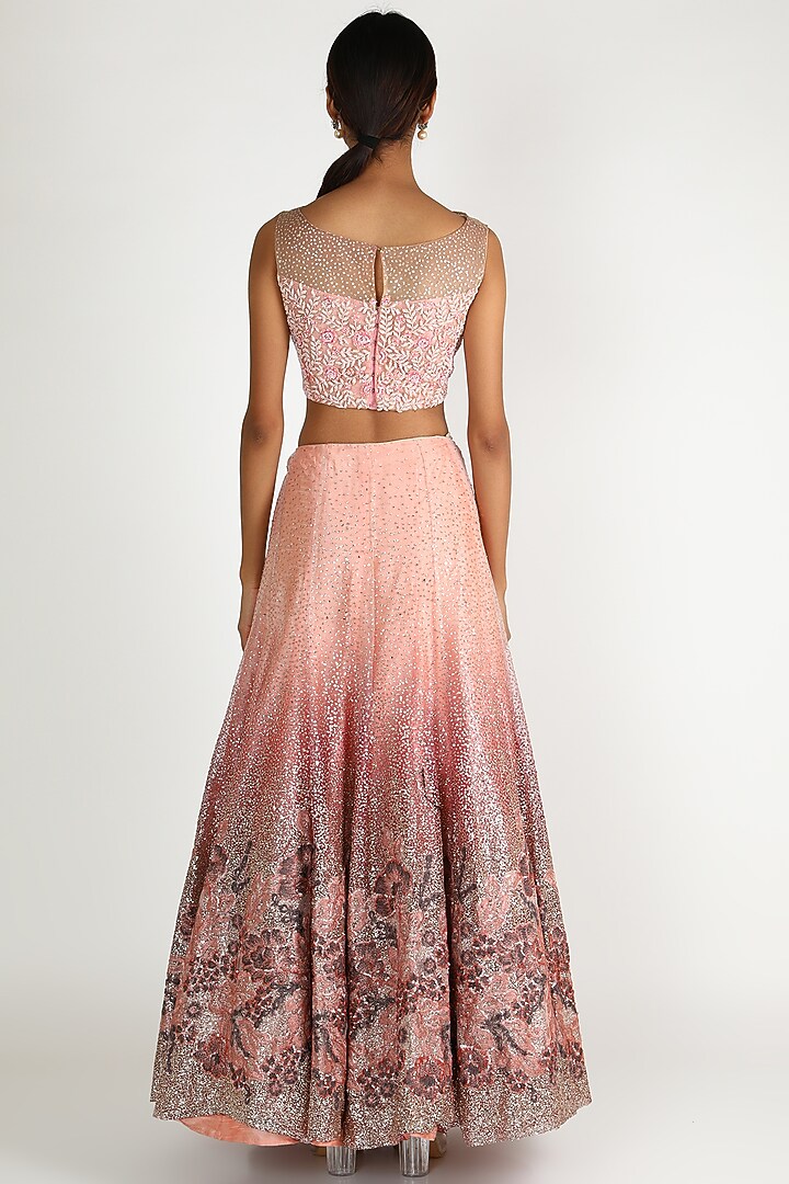 Orange Embroidered Wedding Lehenga Set by Sonal at Pernia's Pop Up Shop