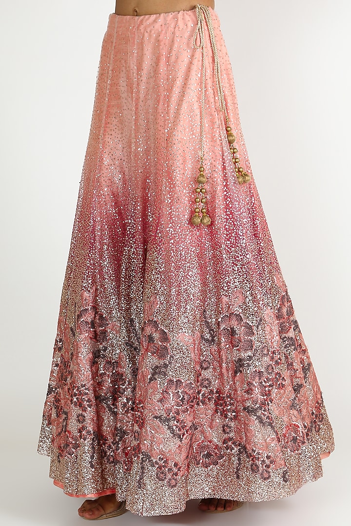 Orange Embroidered Wedding Lehenga Set by Sonal at Pernia's Pop Up Shop