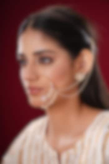 Gold Finish Moissanite Kundan Polki Nath by EKATHVA JAIPUR at Pernia's Pop Up Shop