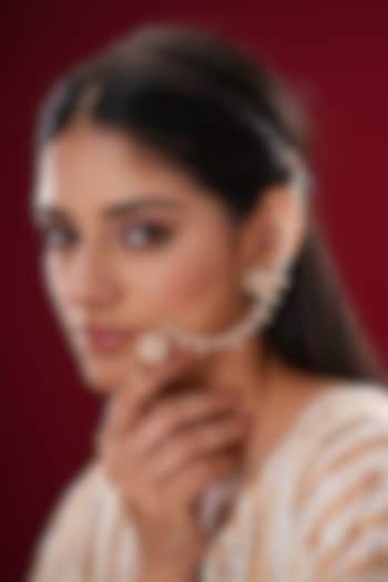 Gold Finish Kundan Polki Nath by EKATHVA JAIPUR at Pernia's Pop Up Shop